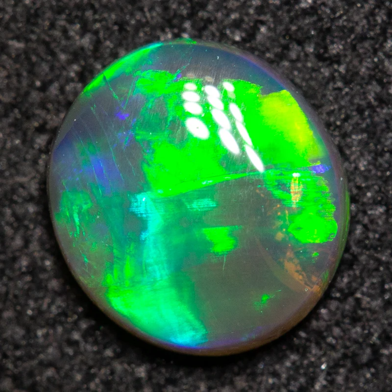 0.43 ct black crystal opal 6.1x5.7x1.8mm