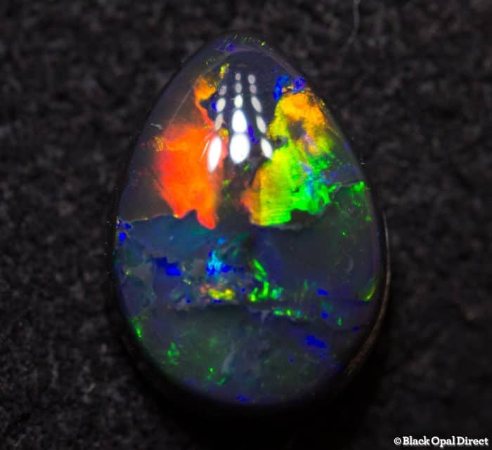 0.72 ct black opal drop shape 7.5x5x3mm