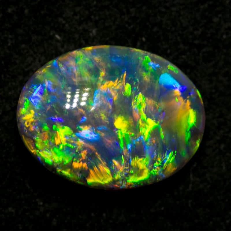 1.22 ct double sided black crystal opal 9x7x3.5mm