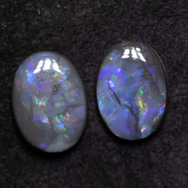 1.63 ct black opal pair 8.9x6.7x2mm