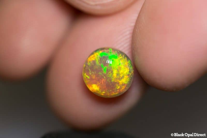 2.83 ct dark crystal opal 8.5mm round x 6mm