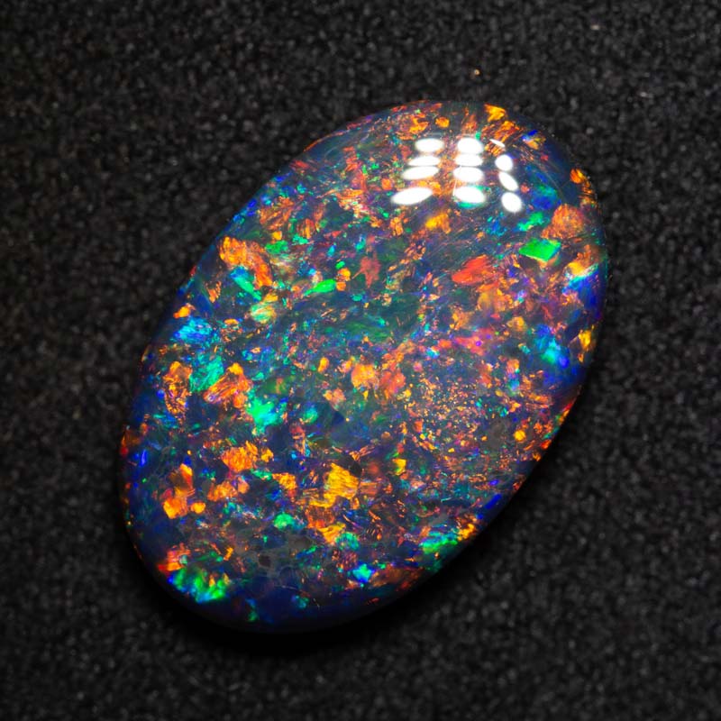 4.41 ct gem black opal 16x10.6x3.7mm
