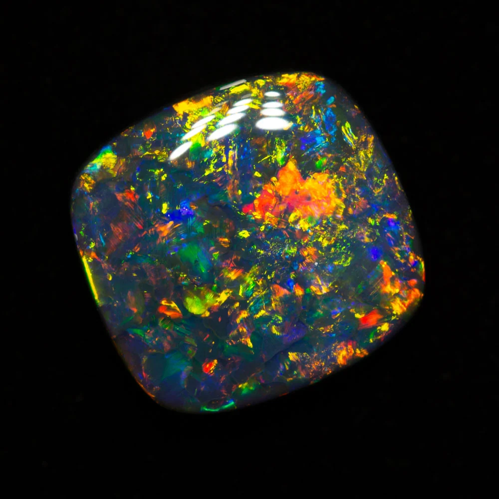 4.75 ct gem black opal 11.8x11.3x4.7mm