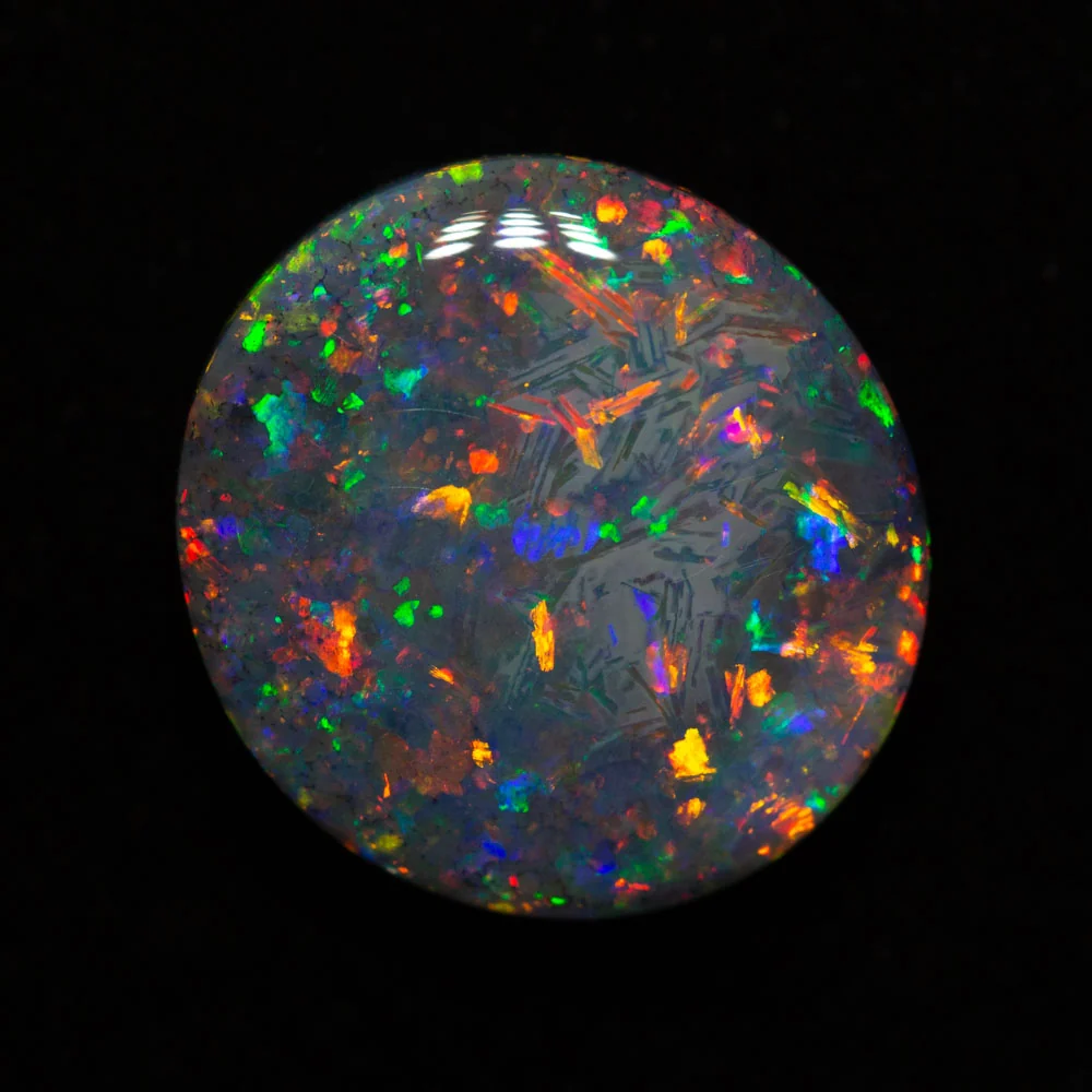 4.80 ct double-sided gem black opal 12.8x11.9x5.1mm - Image 2