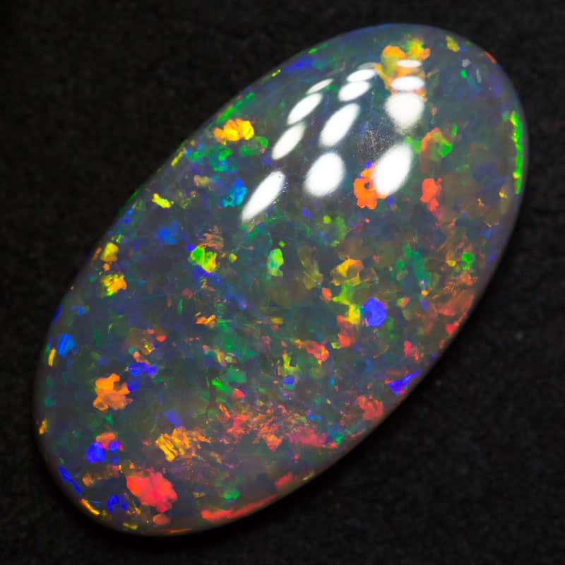 7.27 ct gem black opal 21.8x12.8x4.2mm
