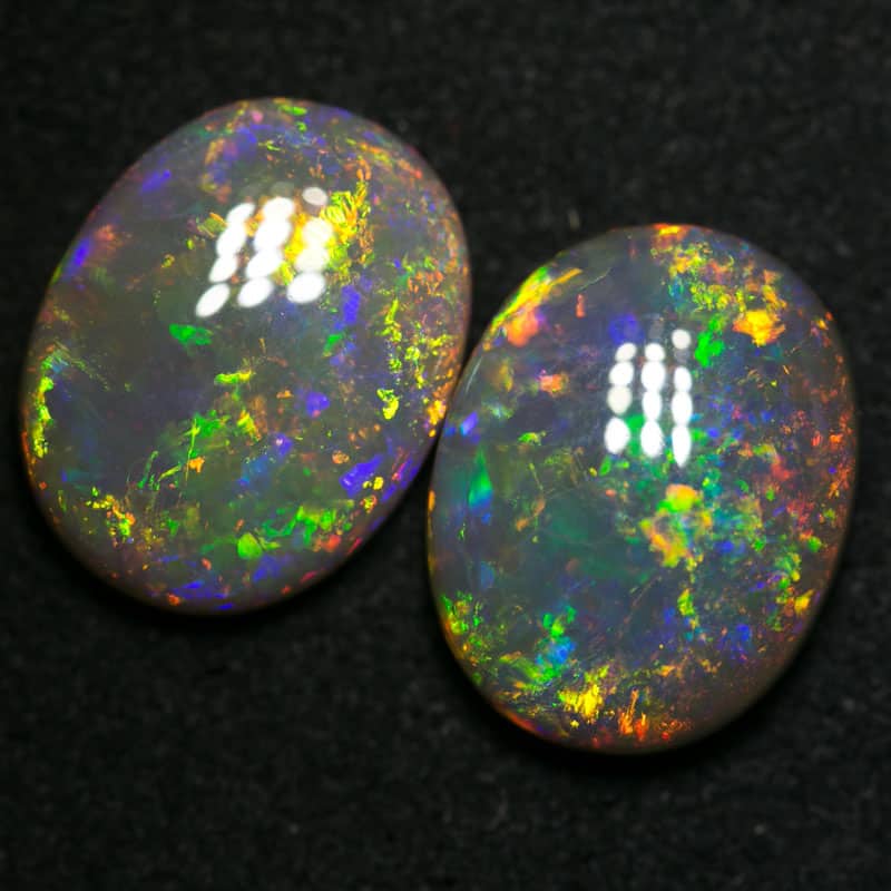 9.68 ct dark opal pair 14x11x4.5-5mm