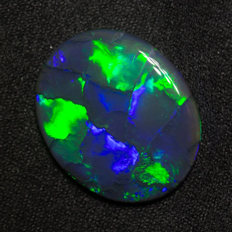 9.87 ct gem black opal 20.6x17.1x4.3mm - Image 2