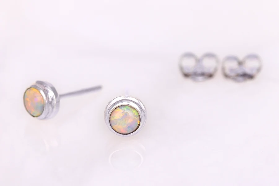 Gabriel Earrings Sterling Silver 0.34ct Crystal Opals - Image 2