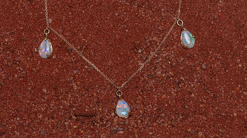 Kindred Rose Trio Crystal Opal Necklace