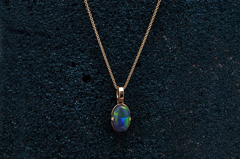 Paloma Necklace Gold 1.88Ct Black Opal - Image 3