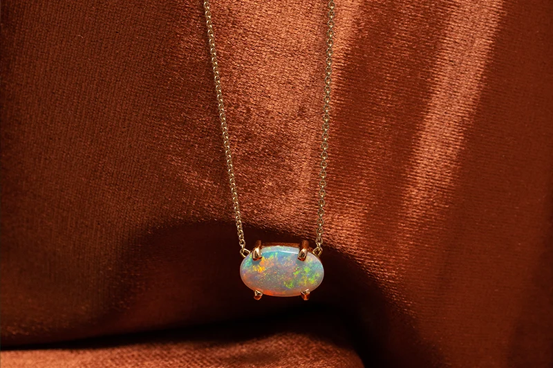 Ruthie Necklace Gold 1.53 ct Crystal Opal