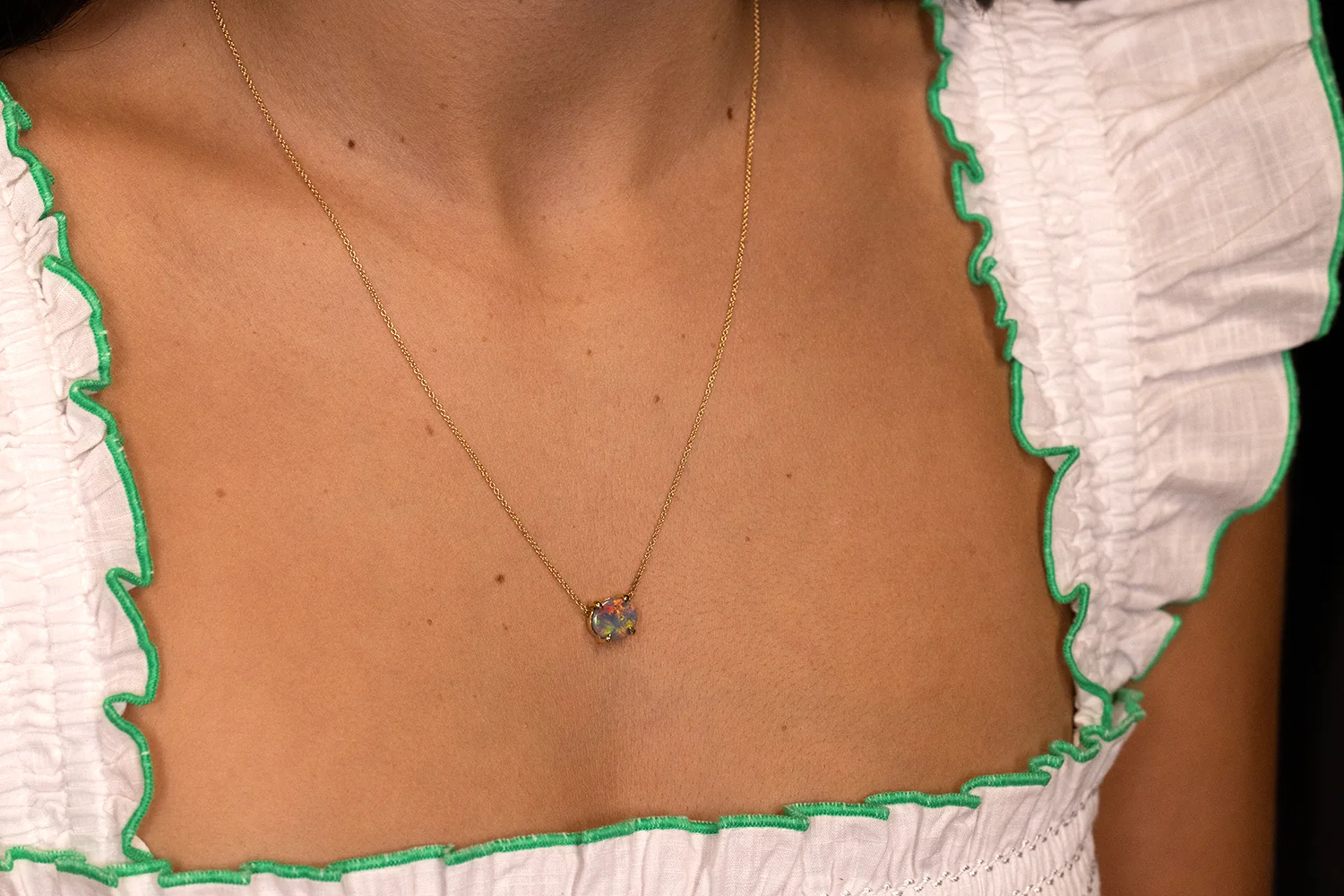 Ruthie Necklace Gold with 1.43ct Black Opal - Image 6
