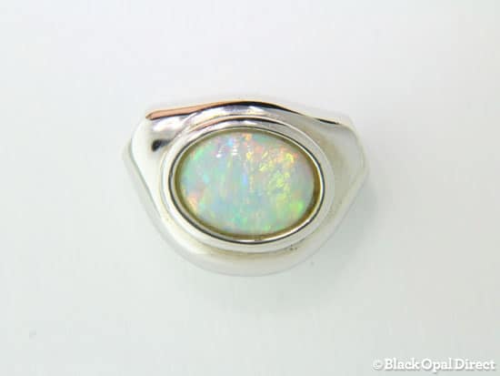 Silver Pod slider with solid opal