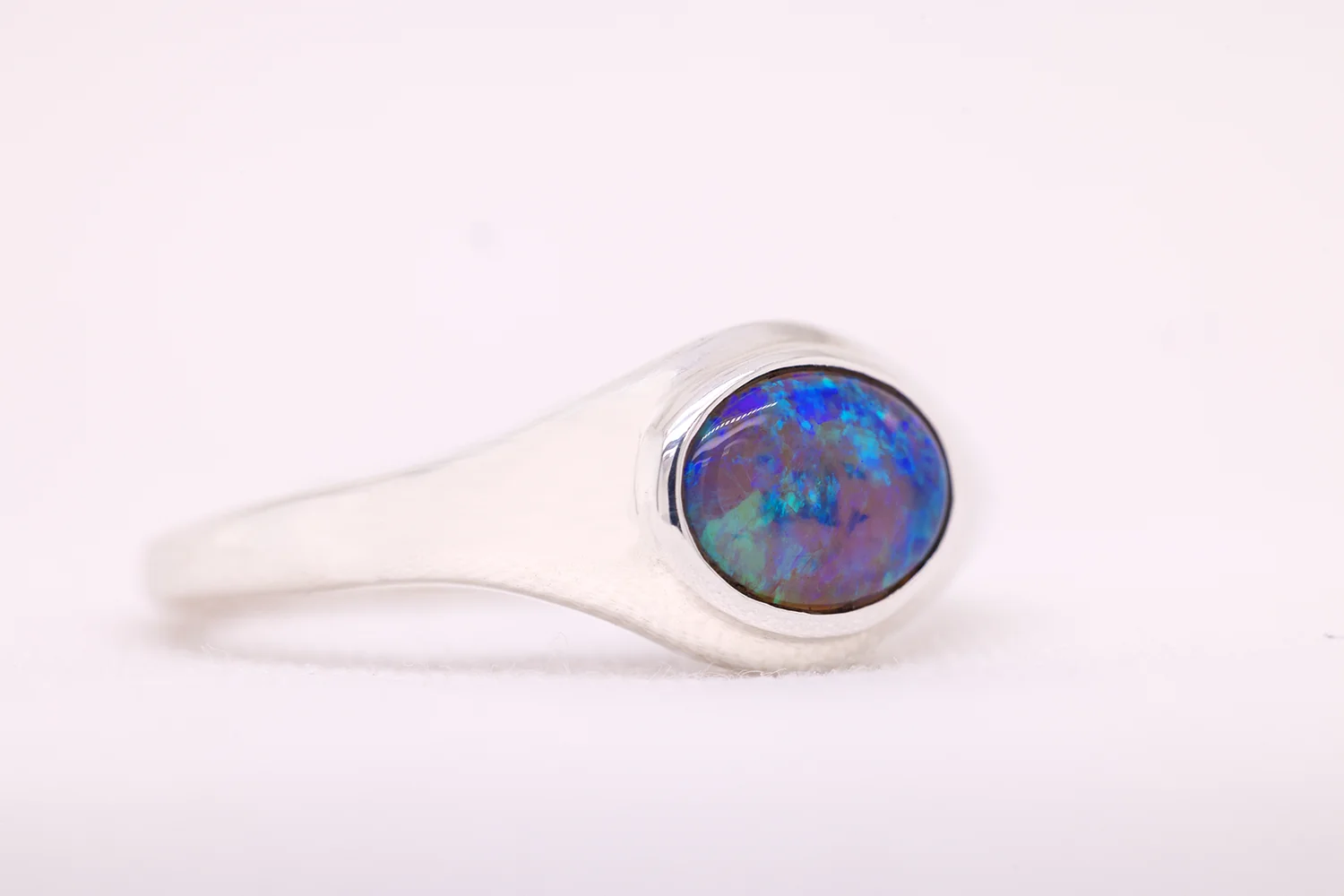 Stephanie Ring Sterling Silver with 0.80 ct Crystal Opal - Image 2