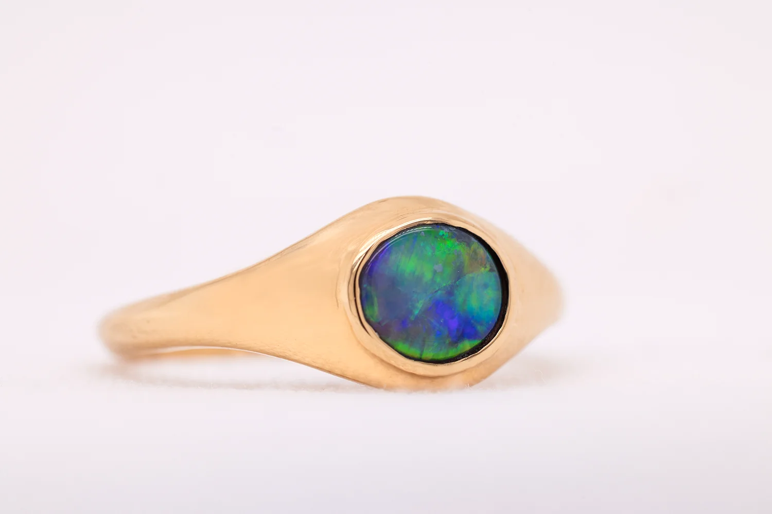 Stephanie Ring Yellow Gold with 0.56ct Black Opal - Image 3