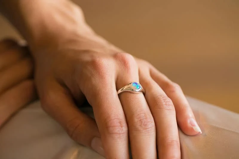 Stephanie Sterling Silver Ring with 0.61ct Dark Opal - Image 2