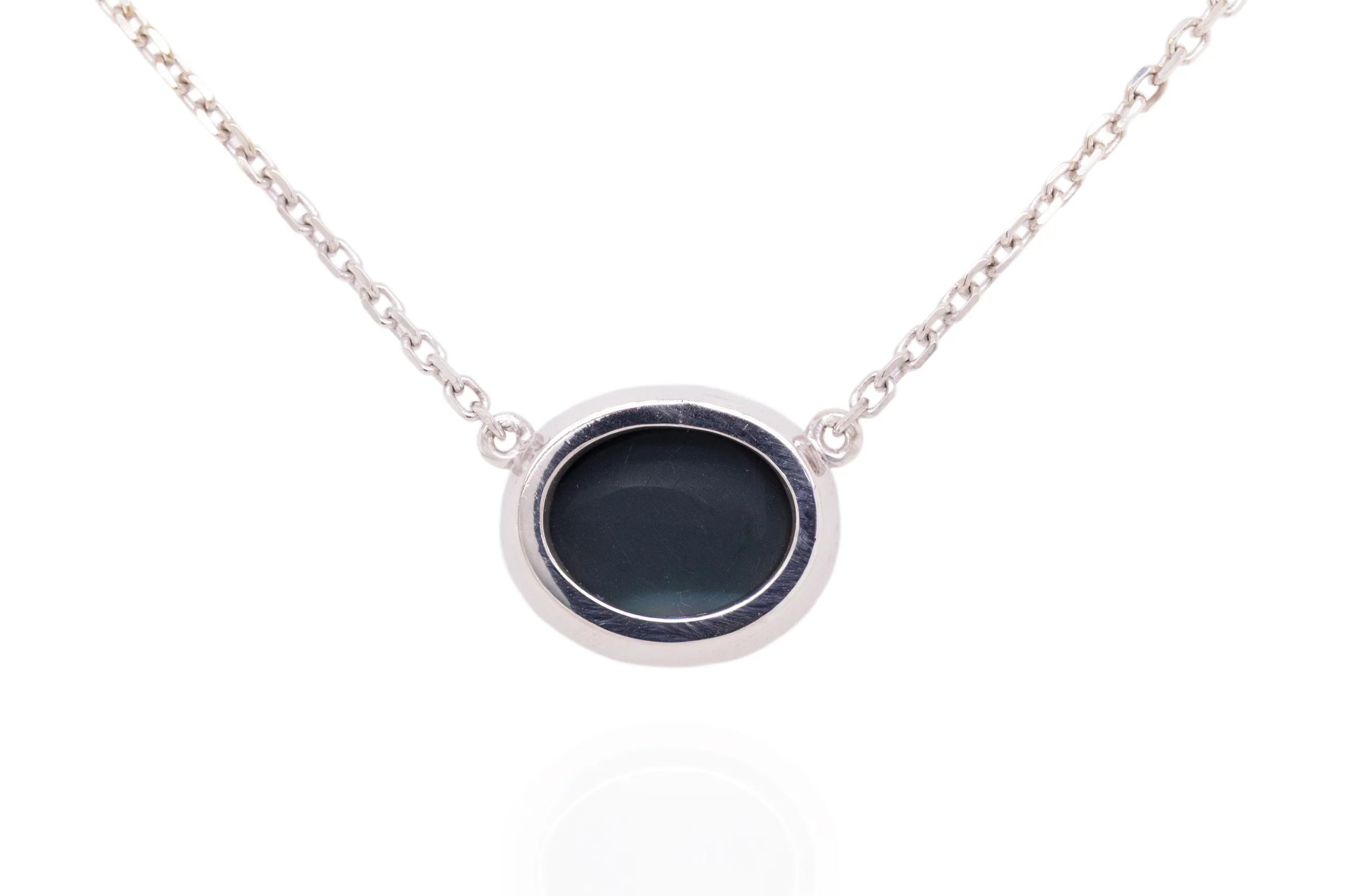 Sterling Silver 1.23 ct Black Opal Necklace - Image 5