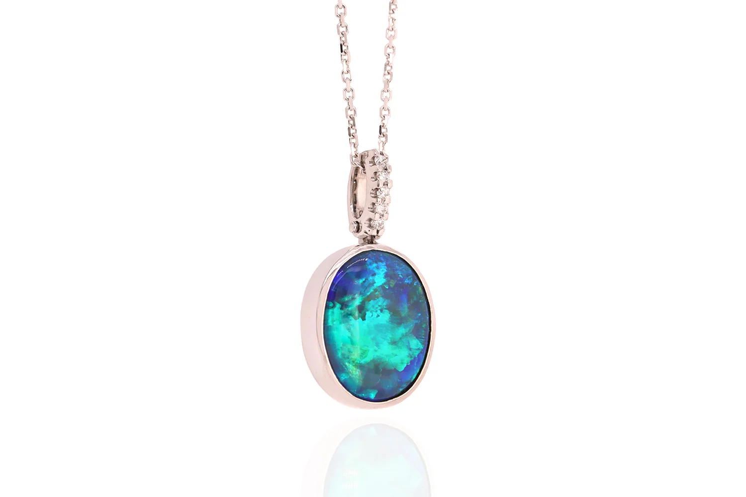 Tatiana — 18kt White Gold 4.25 ct Black Opal Diamond Pendant - Image 3