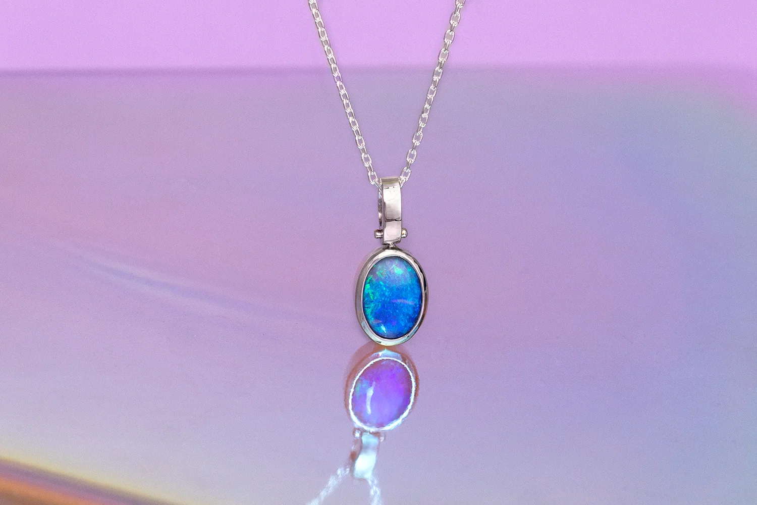 Tatiana Necklace Sterling Silver with 1.91 ct Dark Opal - Image 3