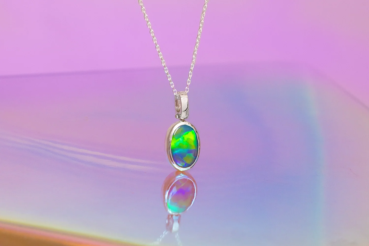 Tatiana Necklace Sterling Silver with 2.12 ct Dark Opal - Image 2