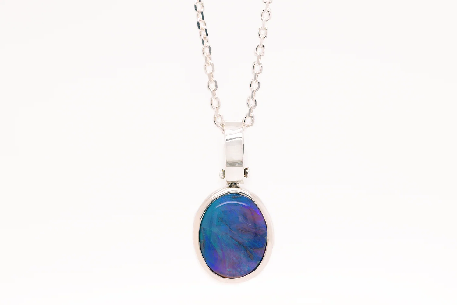 Tatiana Pendant Sterling Silver with 3.52ct Black Opal