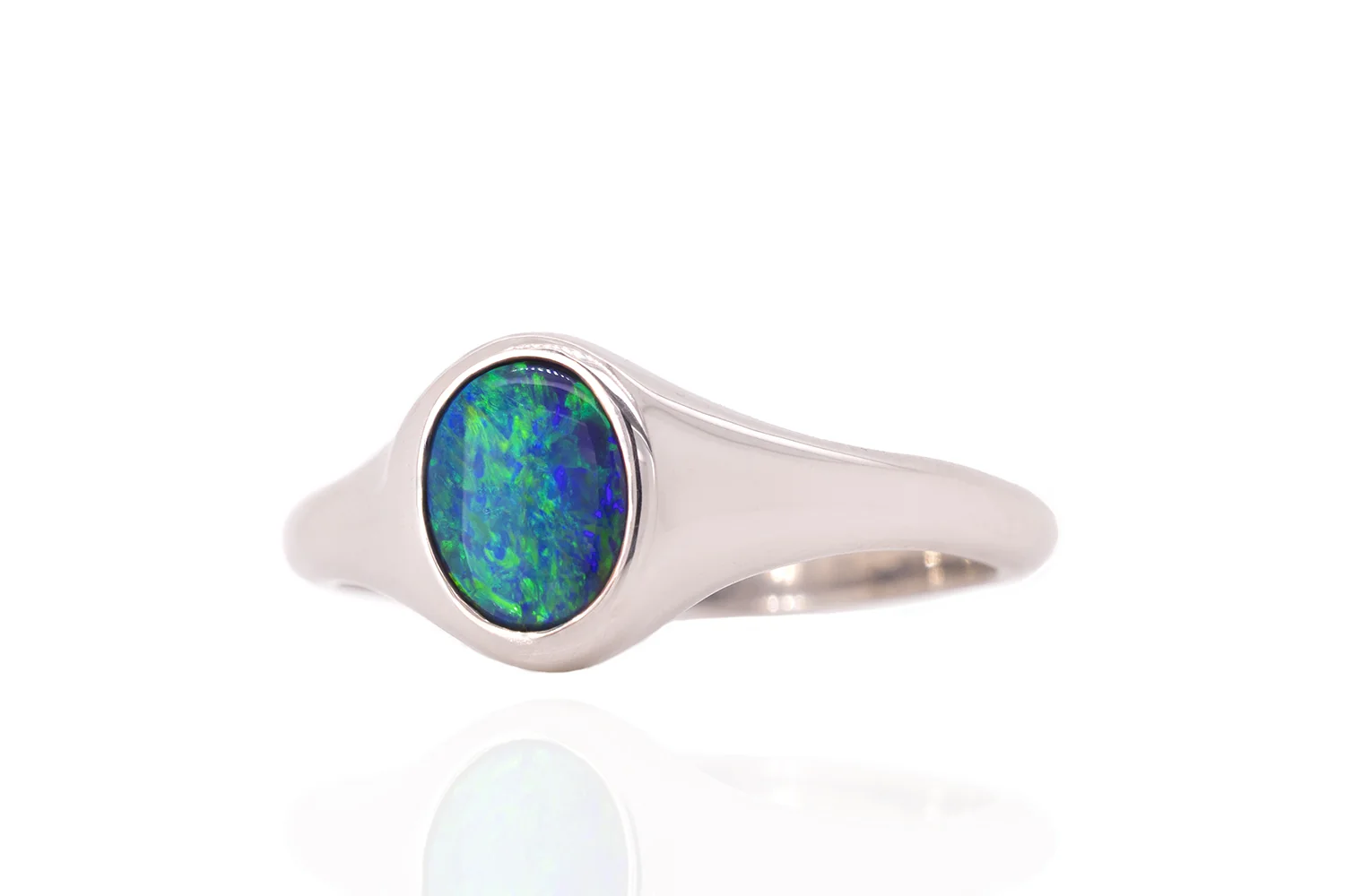 Valentina Petite — Sterling Silver 0.58 ct Black Opal Ring - Image 3