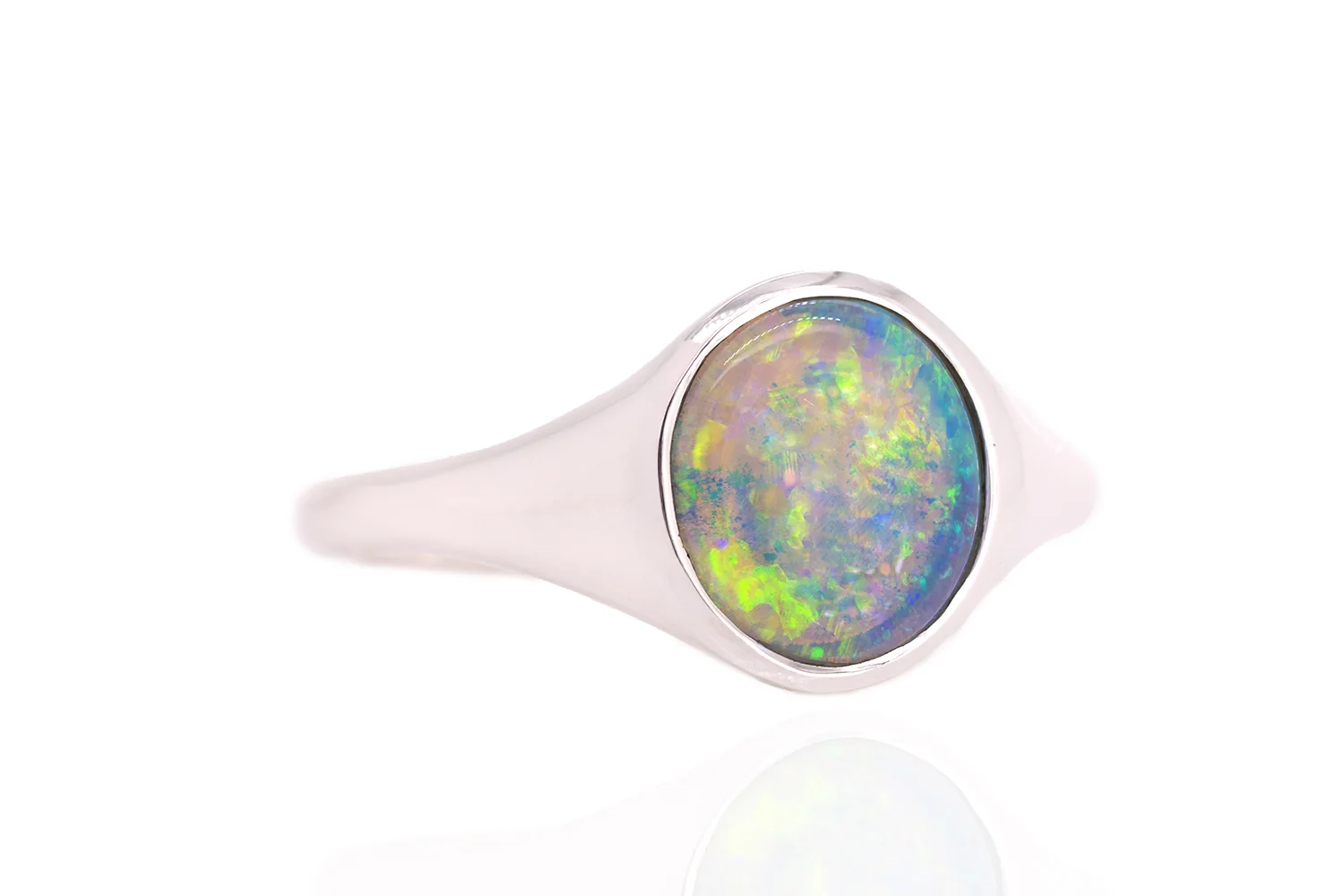 Valentina — Sterling Silver 1.44 ct Crystal Opal Ring - Image 5